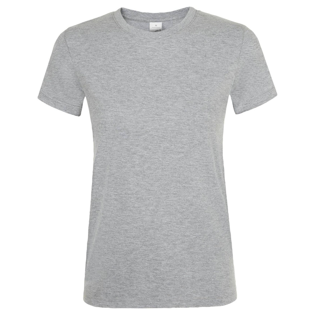 T-shirt femme Regent à col rond – Gris chiné