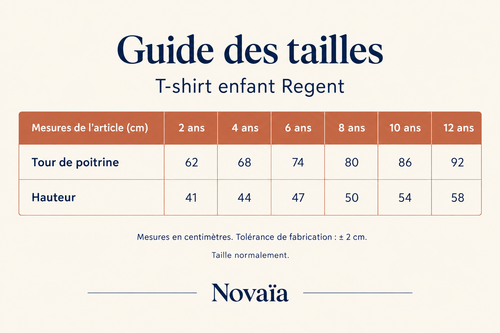 Guide des tailles enfant Novaïa